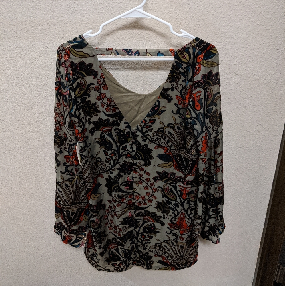 Boho floral dress with bell sleeves